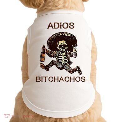 Adios Bichachos Funny Skull Doggie Tank