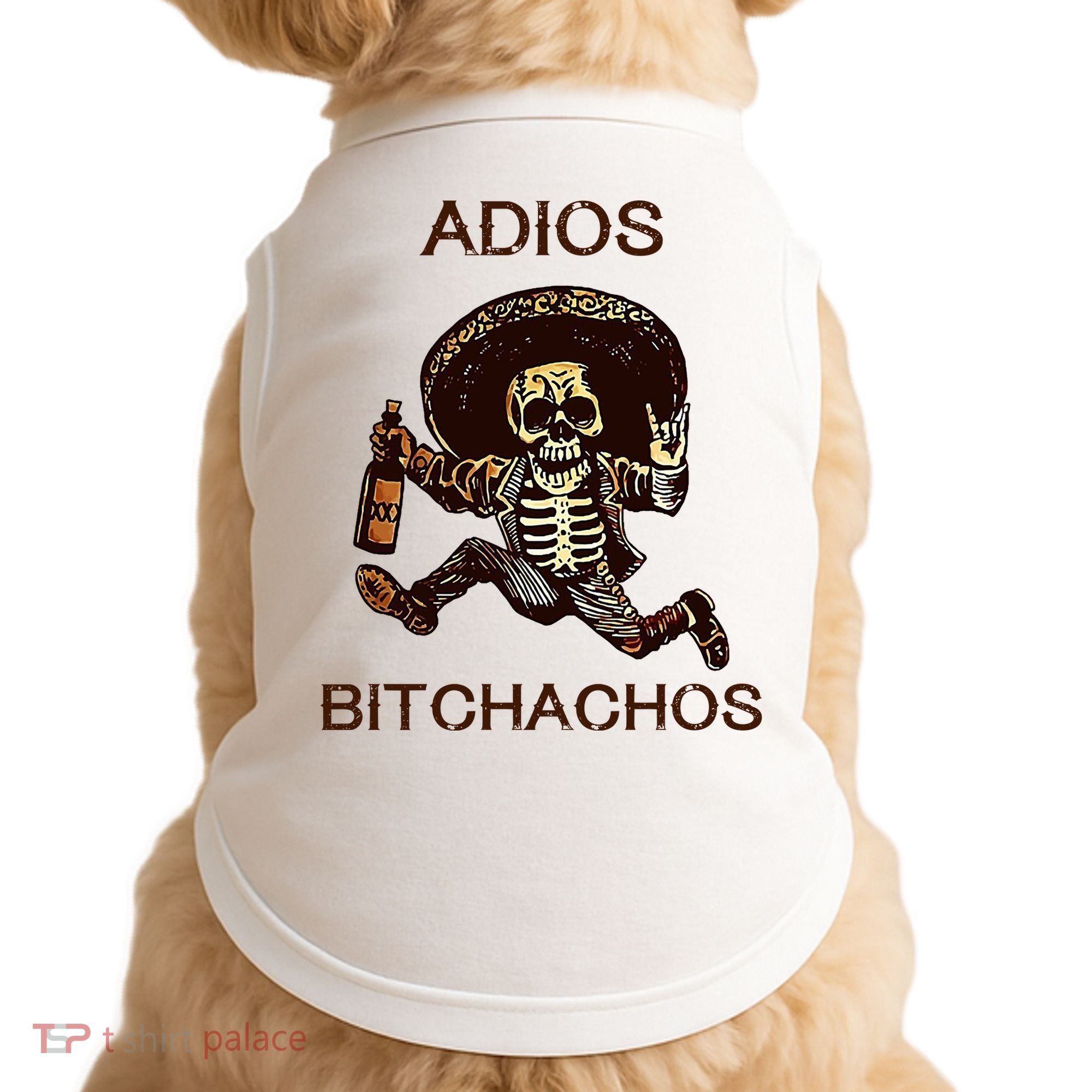 Adios Bichachos Funny Skull Doggie Tank