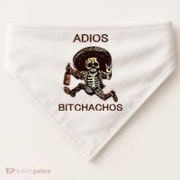 Adios Bichachos Funny Skull USA-Made Doggie Bandana thumb 0