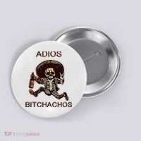 Adios Bichachos Funny Skull Button thumb 0