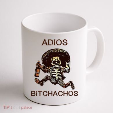 Adios Bichachos Funny Skull Coffee Mug back
