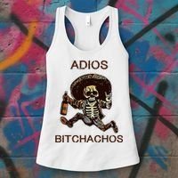 Adios Bichachos Funny Skull Women's Tank Top thumb 3