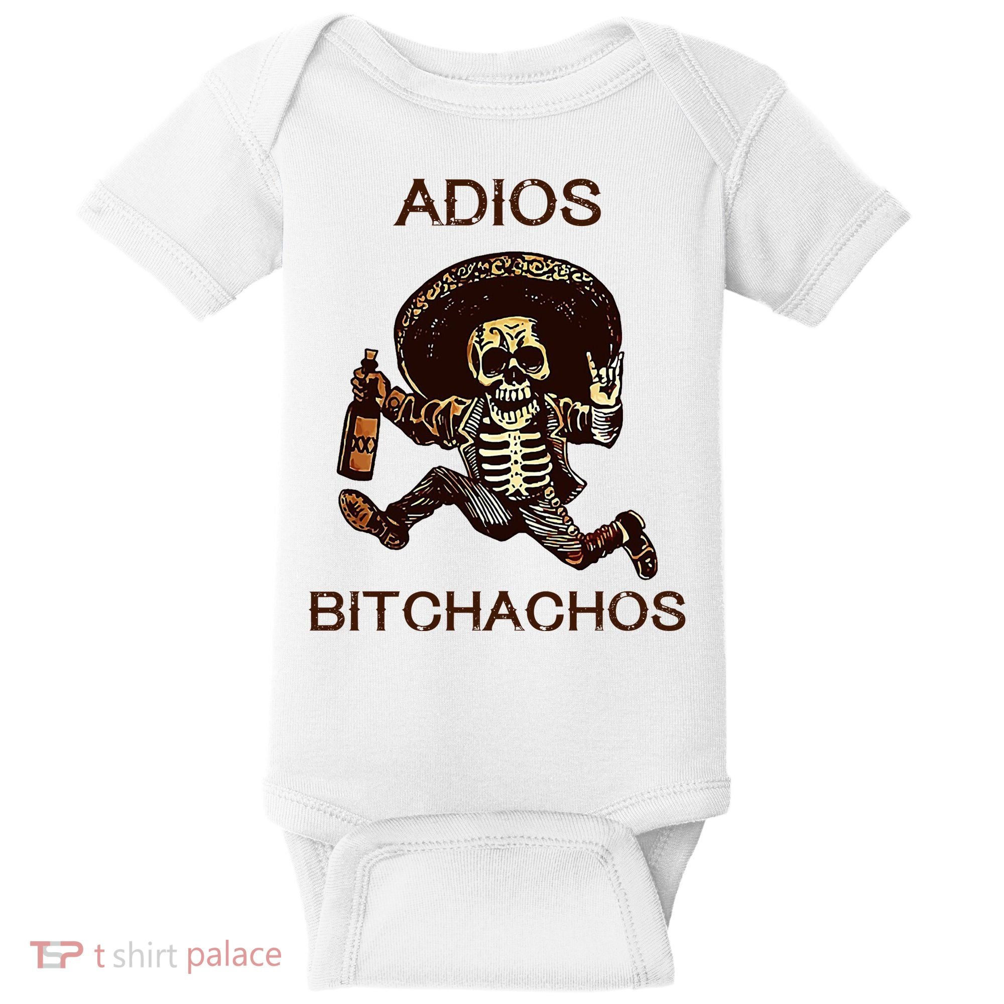 Adios Bichachos Funny Skull Baby Bodysuit