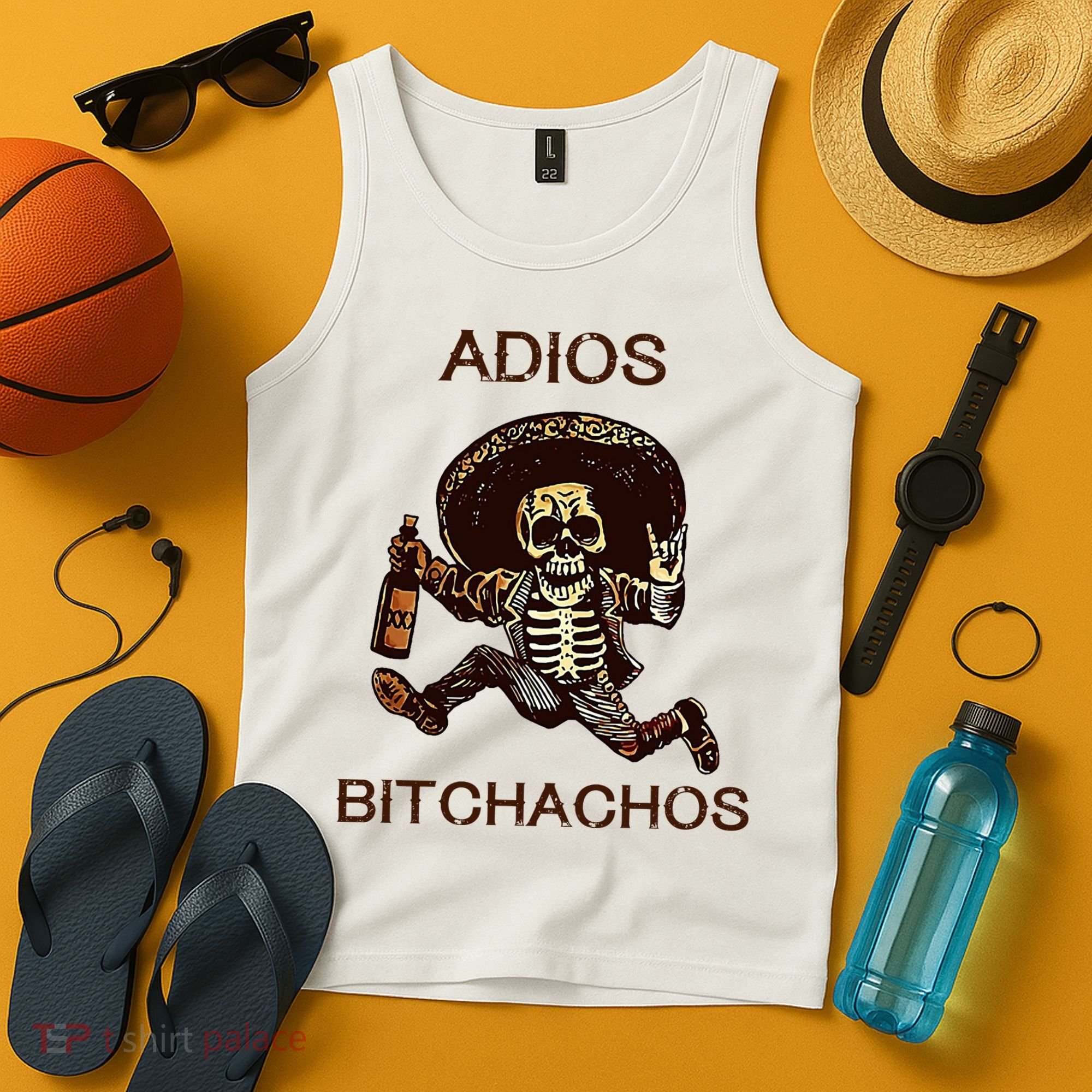 Adios Bichachos Funny Skull Tank Top
