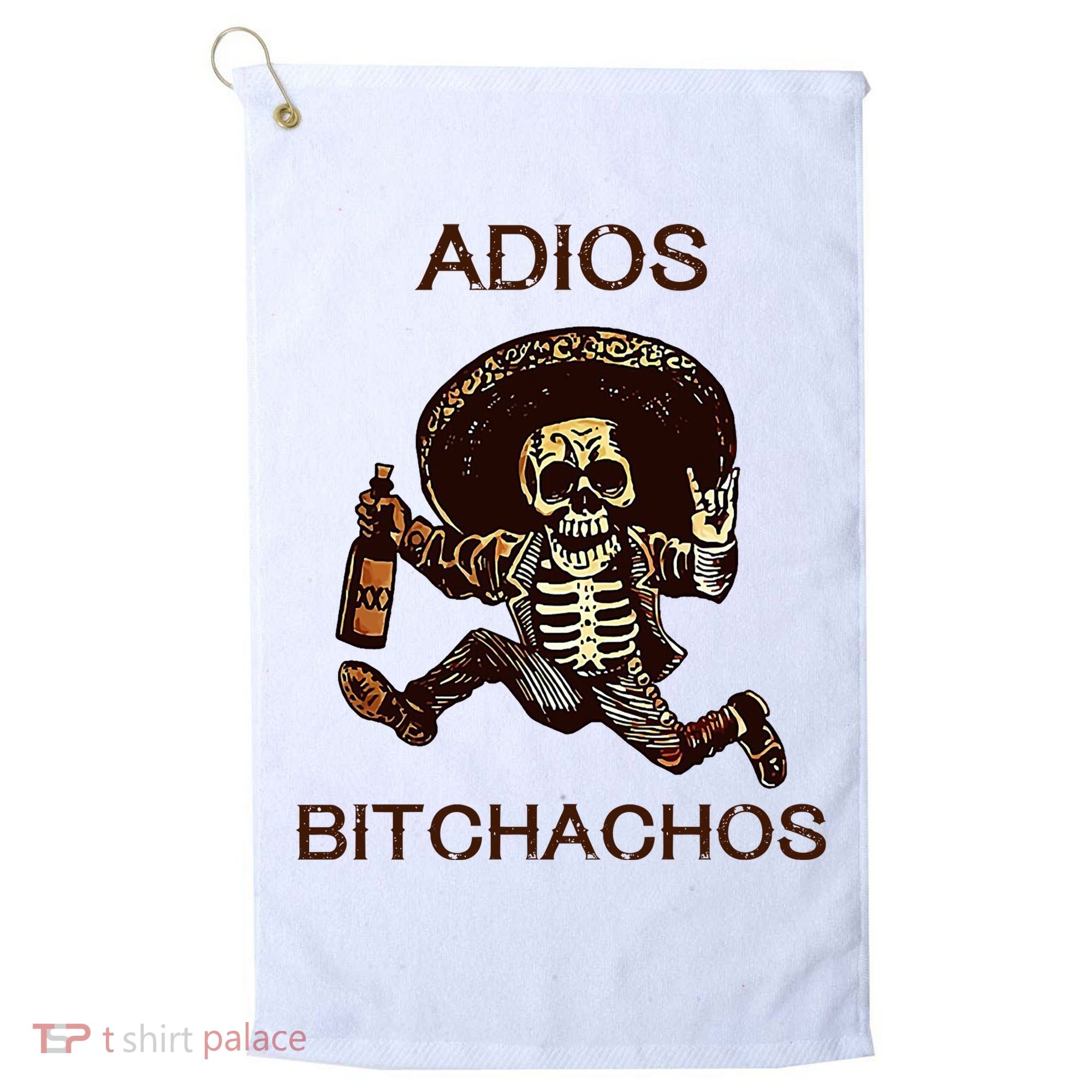 Adios Bichachos Funny Skull Golf Towel