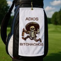 Adios Bichachos Funny Skull Golf Towel thumb 2