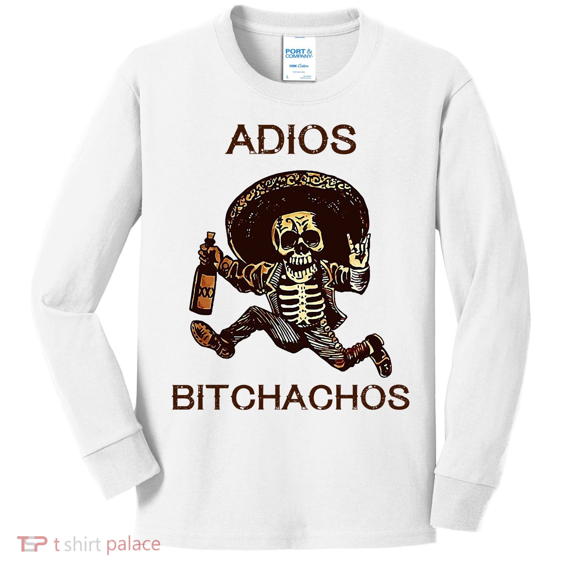 Adios Bichachos Funny Skull Kids Long Sleeve Shirt