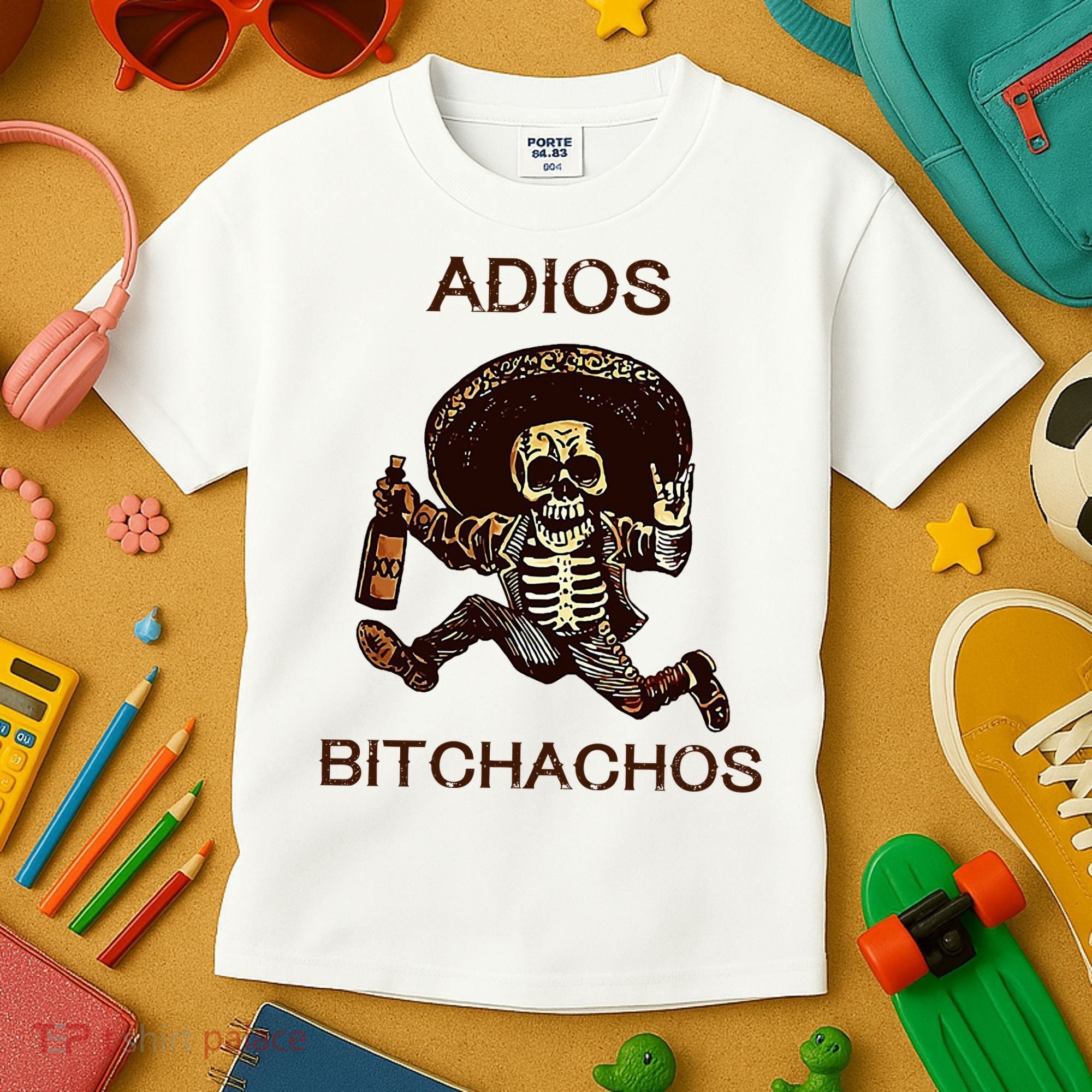 Adios Bichachos Funny Skull Kids T-Shirt