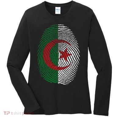 Algeria blood fingerprint Women's Long Sleeve Shirt