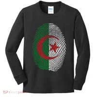 Algeria blood fingerprint Kids Long Sleeve Shirt thumb 0