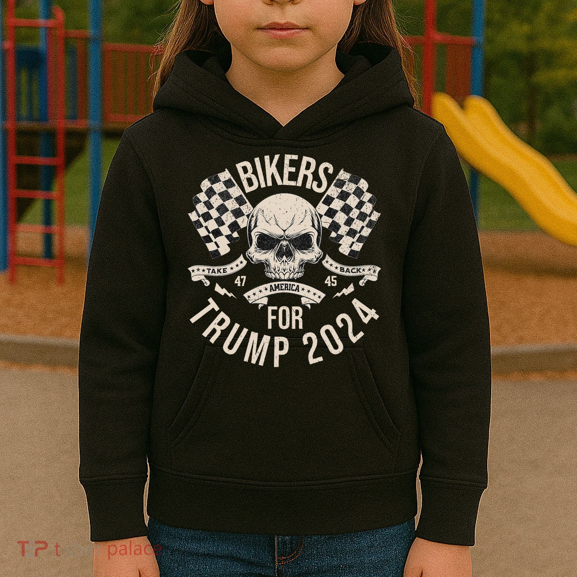 American Bikers For Trump Take America Back 2024 Kids Hoodie