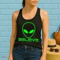 Alien Believe Funny Science Women's Tank Top thumb 2
