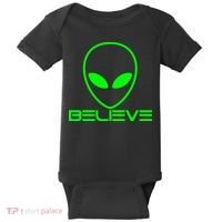 Alien Believe Funny Science Baby Bodysuit thumb 0