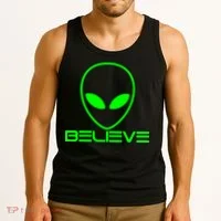 Alien Believe Funny Science Tank Top thumb 3