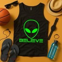 Alien Believe Funny Science Tank Top thumb 4