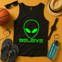 Alien Believe Funny Science Tank Top thumb 4