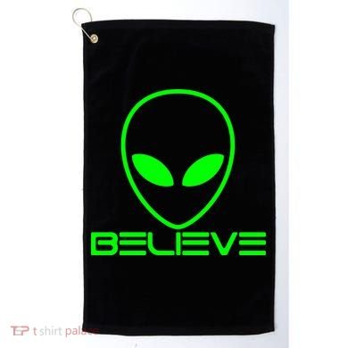 Alien Believe Funny Science Golf Towel