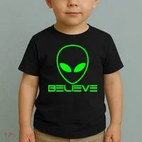 Alien Believe Funny Science Toddler T-Shirt thumb 2