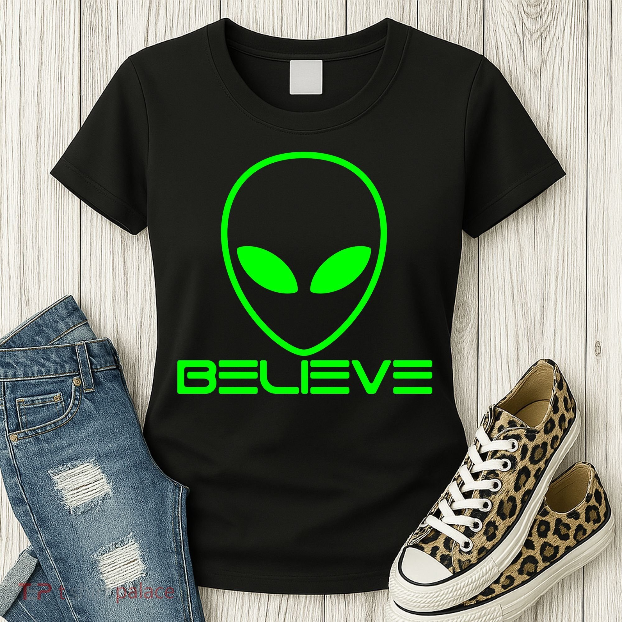Alien Believe Funny Science Women's T-Shirt