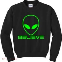 Alien Believe Funny Science Kids Sweatshirt thumb 0