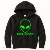 Alien Believe Funny Science Kids Hoodie thumb 0