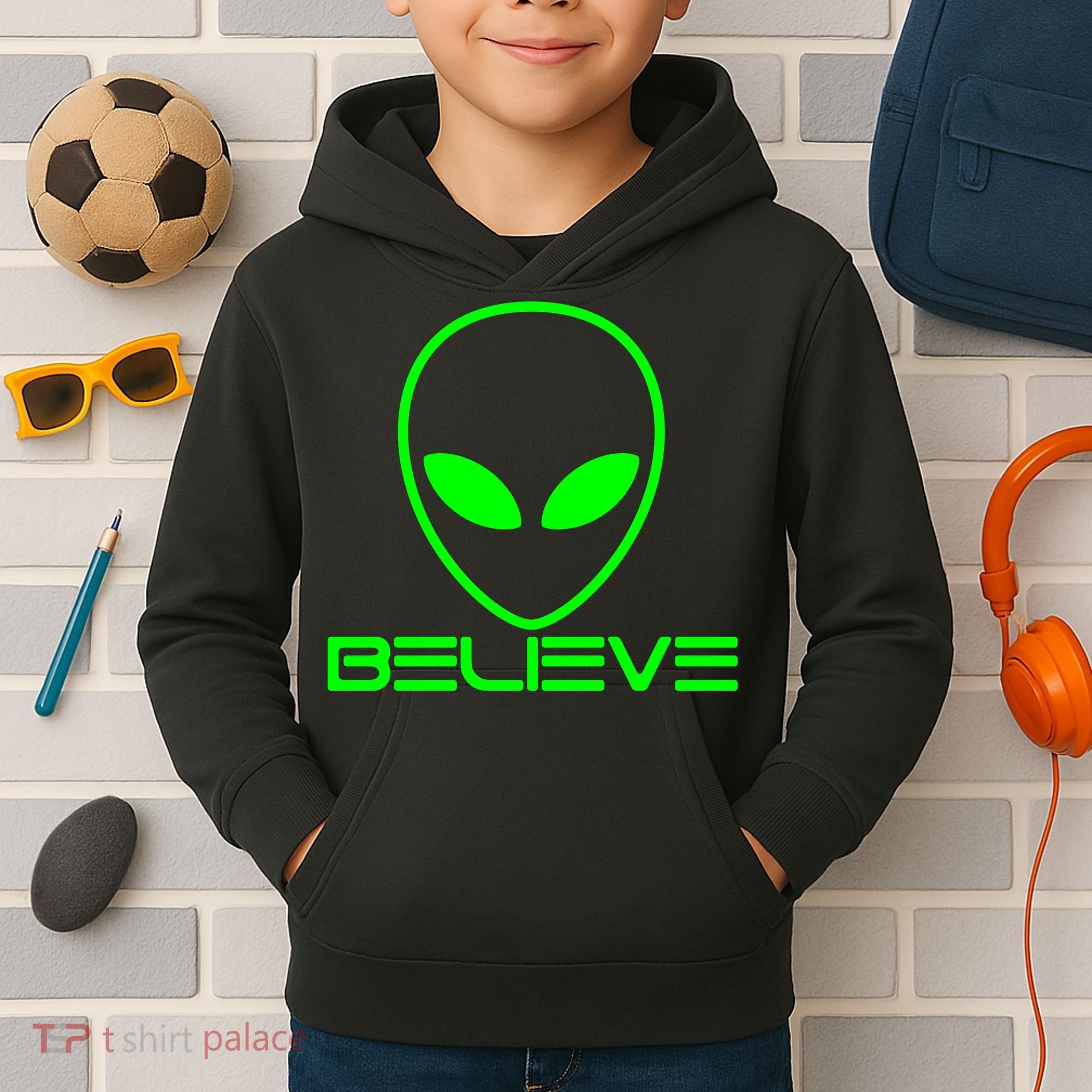 Alien Believe Funny Science Kids Hoodie
