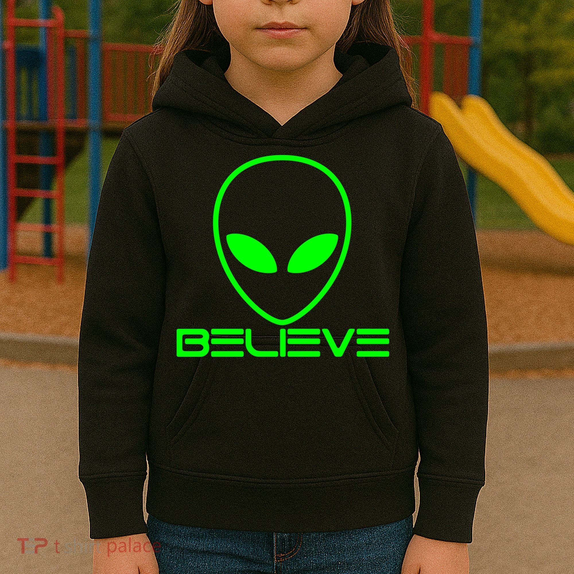 Alien Believe Funny Science Kids Hoodie