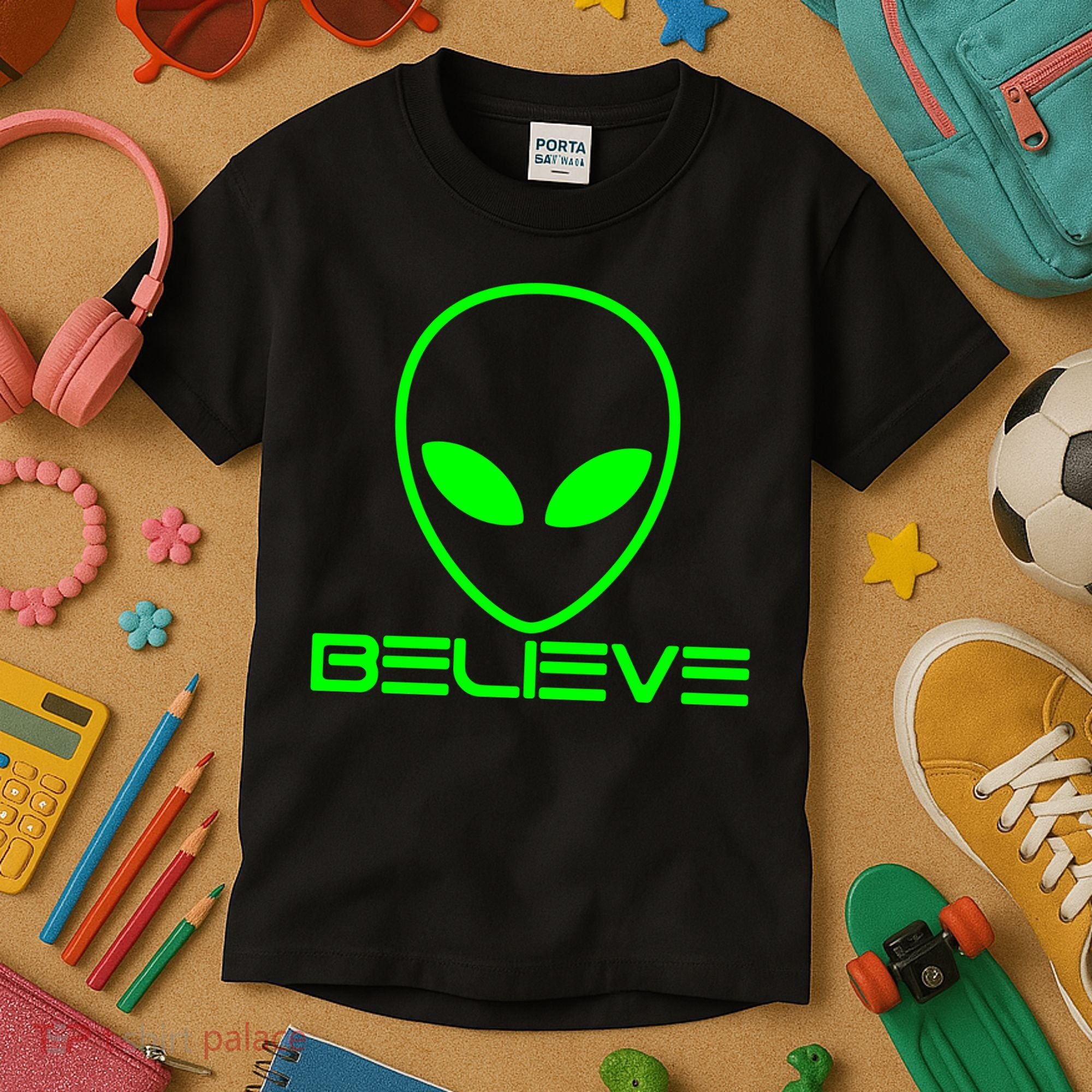 Alien Believe Funny Science Kids T-Shirt