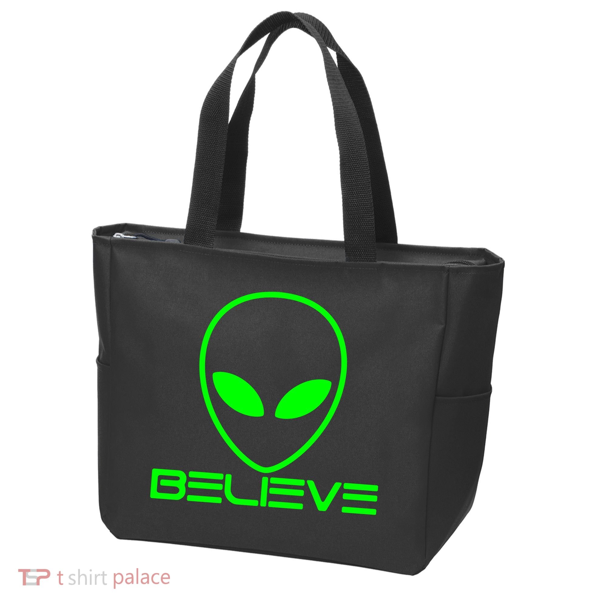 Alien Believe Funny Science Tote Bag