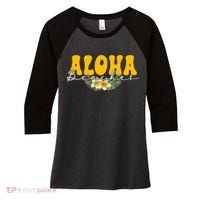 Aloha Beaches Funny Hawaii Tropical Women's Tri-Blend 3/4-Sleeve Raglan Shirt thumb 0