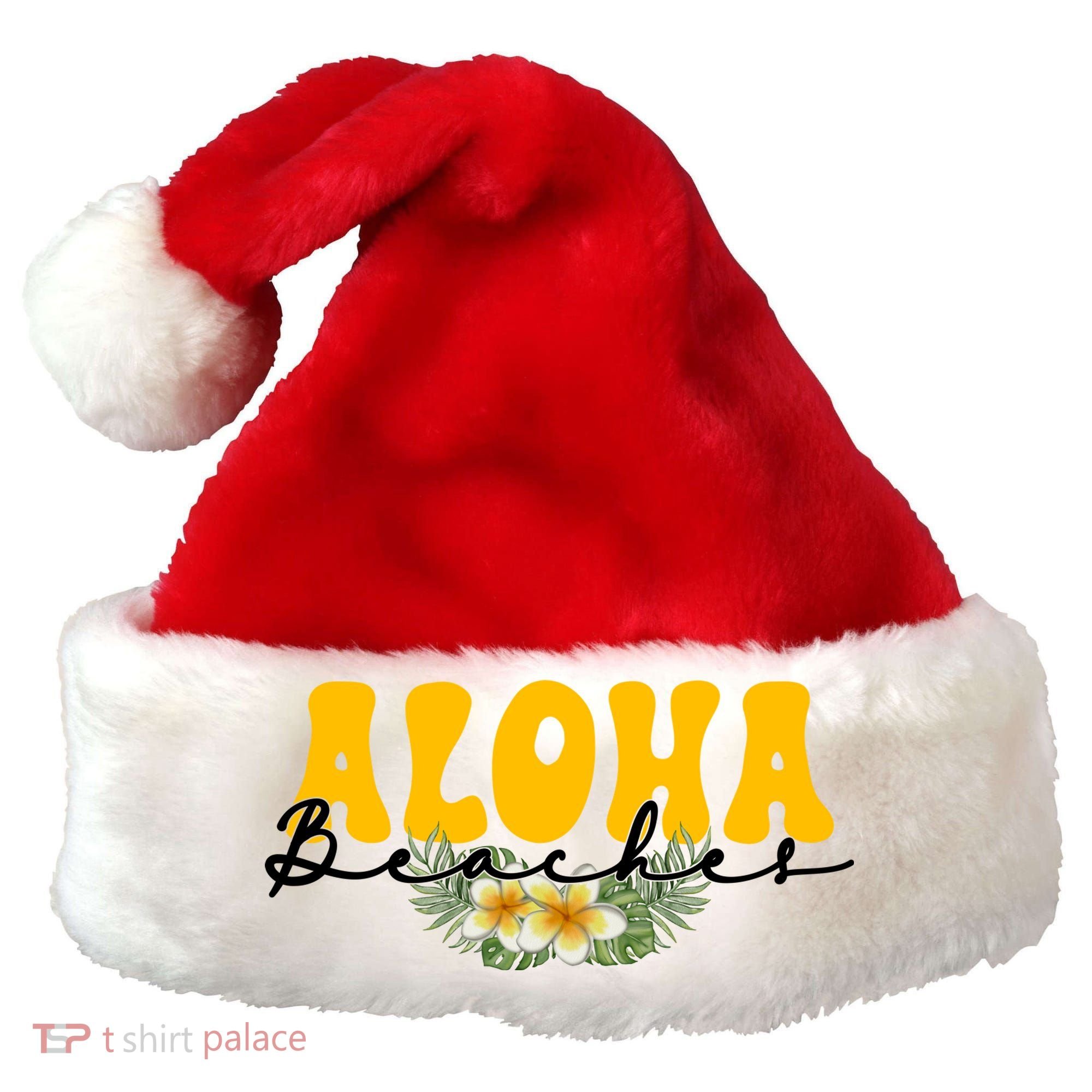 Aloha Beaches Funny Hawaii Tropical Santa Hat