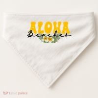 Aloha Beaches Funny Hawaii Tropical USA-Made Doggie Bandana thumb 0