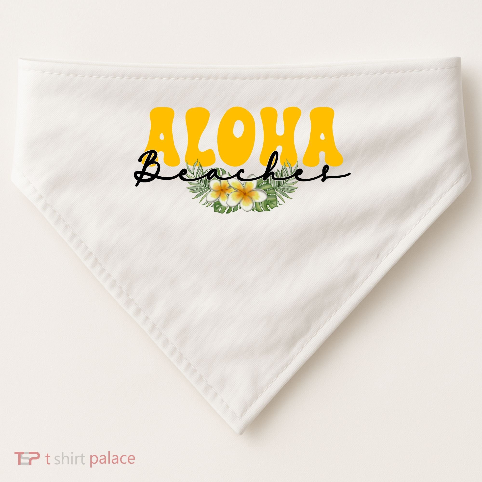 Aloha Beaches Funny Hawaii Tropical USA-Made Doggie Bandana
