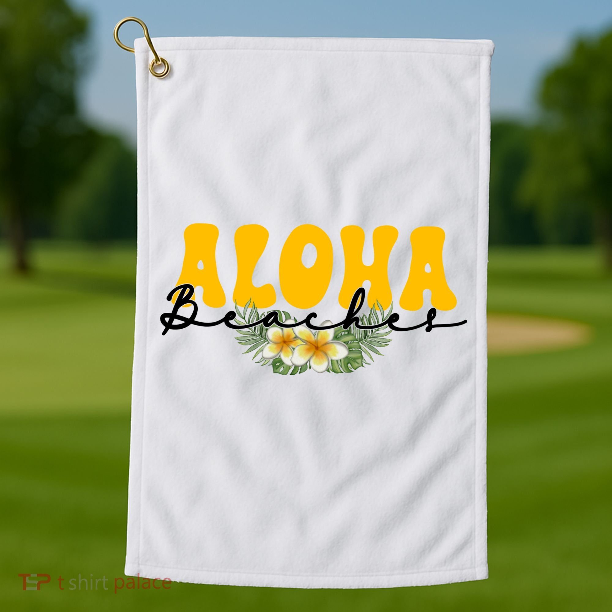 Aloha Beaches Funny Hawaii Tropical Golf Towel