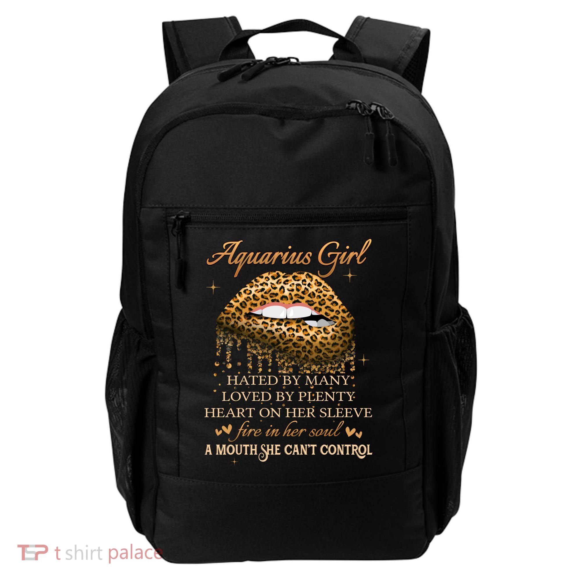 Aquarius Birthday Funny Gift Funny Leopard Sexy Lip Gift Backpack