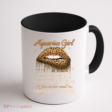 Aquarius Birthday Funny Gift Funny Leopard Sexy Lip Gift Coffee Mug back