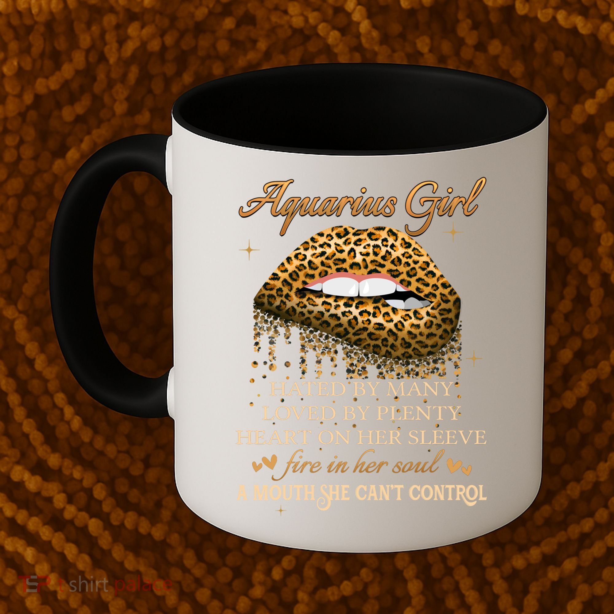 Aquarius Birthday Funny Gift Funny Leopard Sexy Lip Gift Coffee Mug
