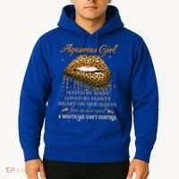 Aquarius Birthday Funny Gift Funny Leopard Sexy Lip Gift Hoodie thumb 2