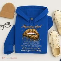 Aquarius Birthday Funny Gift Funny Leopard Sexy Lip Gift Hoodie thumb 4