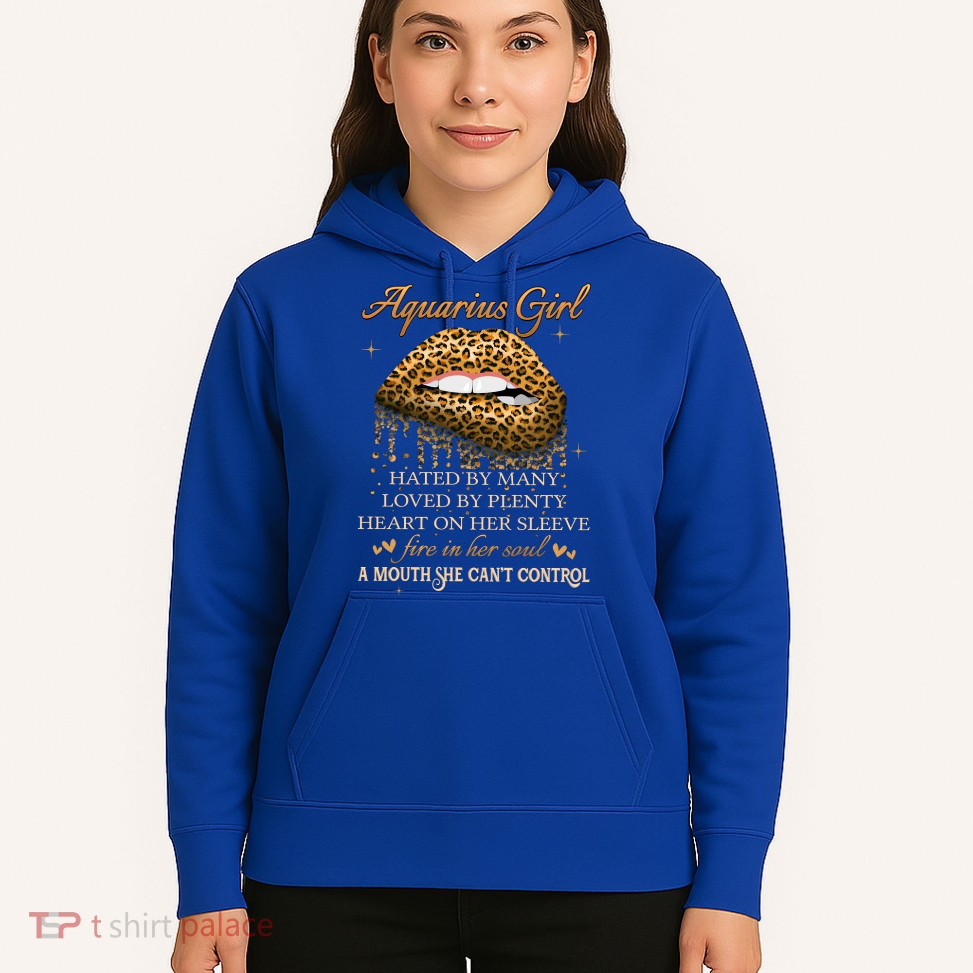 Aquarius Birthday Funny Gift Funny Leopard Sexy Lip Gift Hoodie