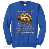 Aquarius Birthday Funny Gift Funny Leopard Sexy Lip Gift Sweatshirt thumb 0