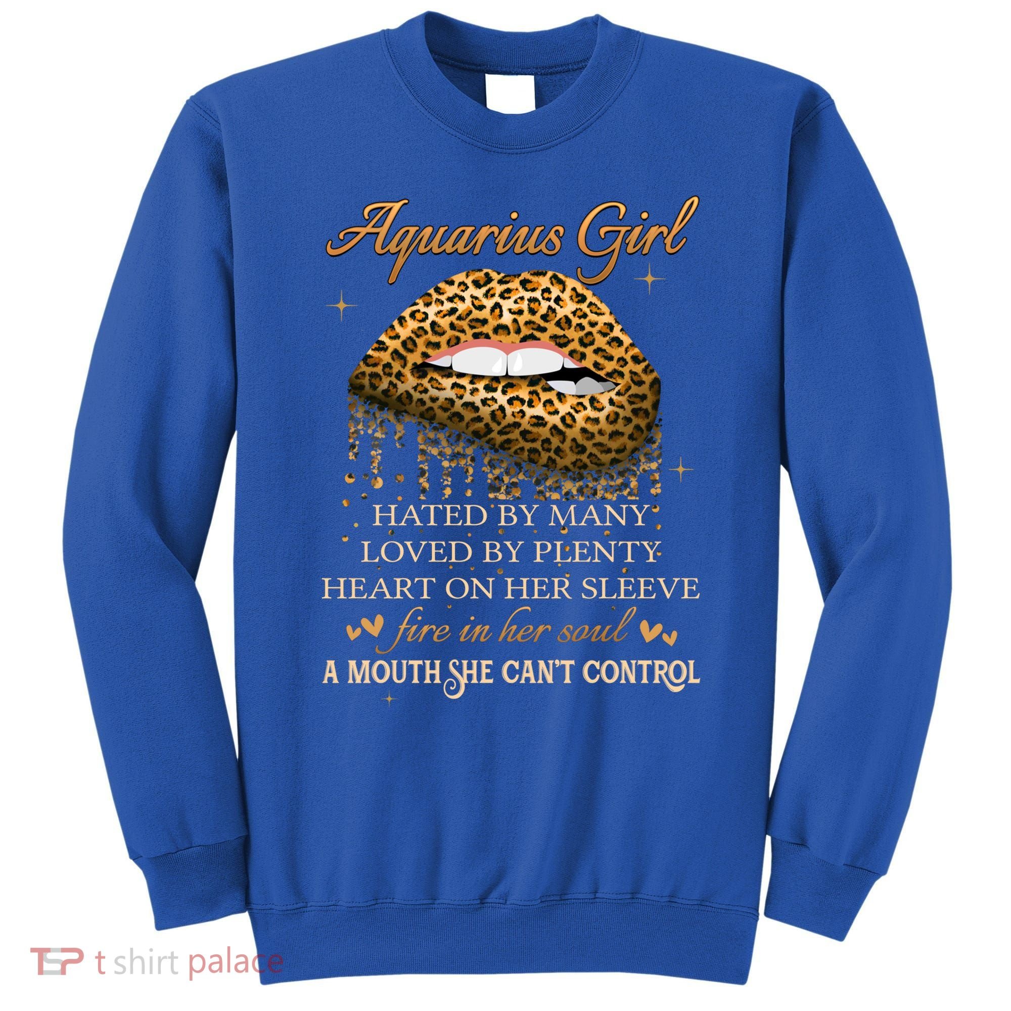 Aquarius Birthday Funny Gift Funny Leopard Sexy Lip Gift Sweatshirt