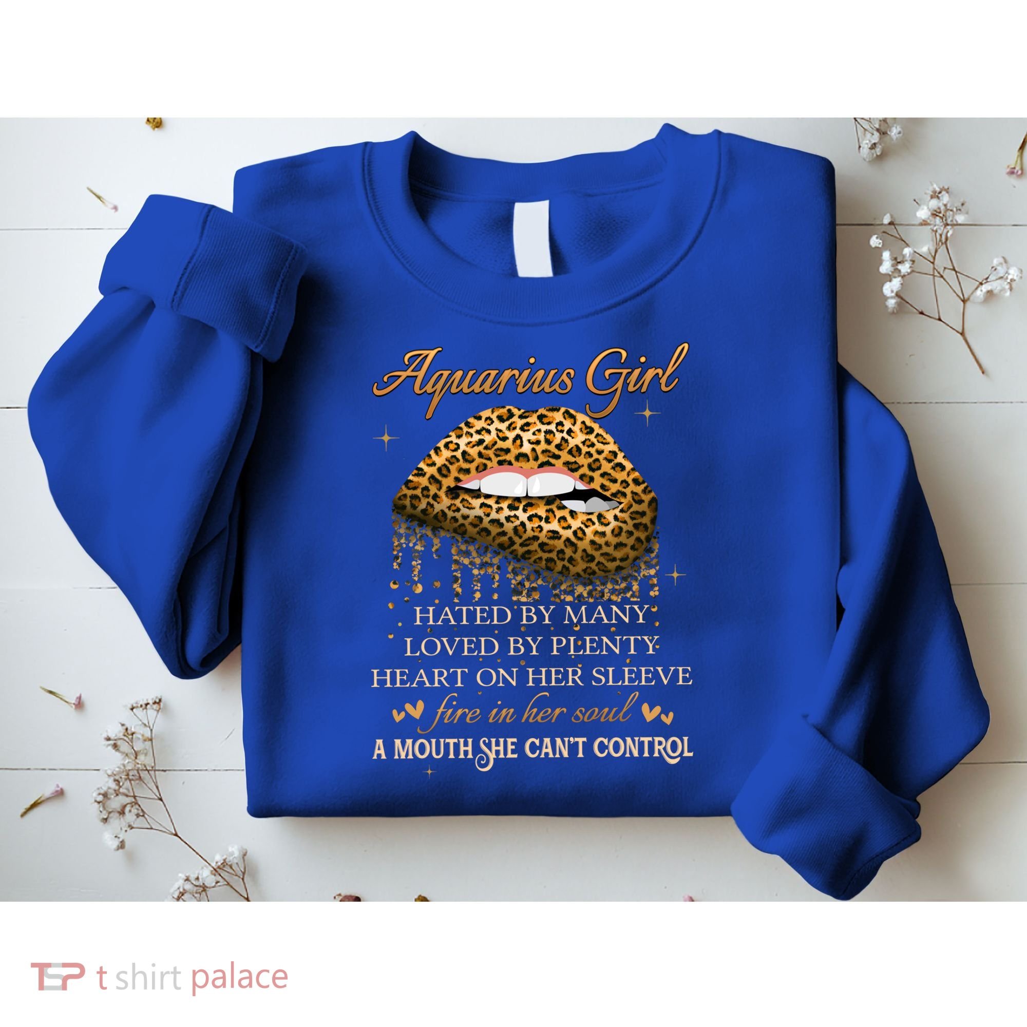 Aquarius Birthday Funny Gift Funny Leopard Sexy Lip Gift Sweatshirt