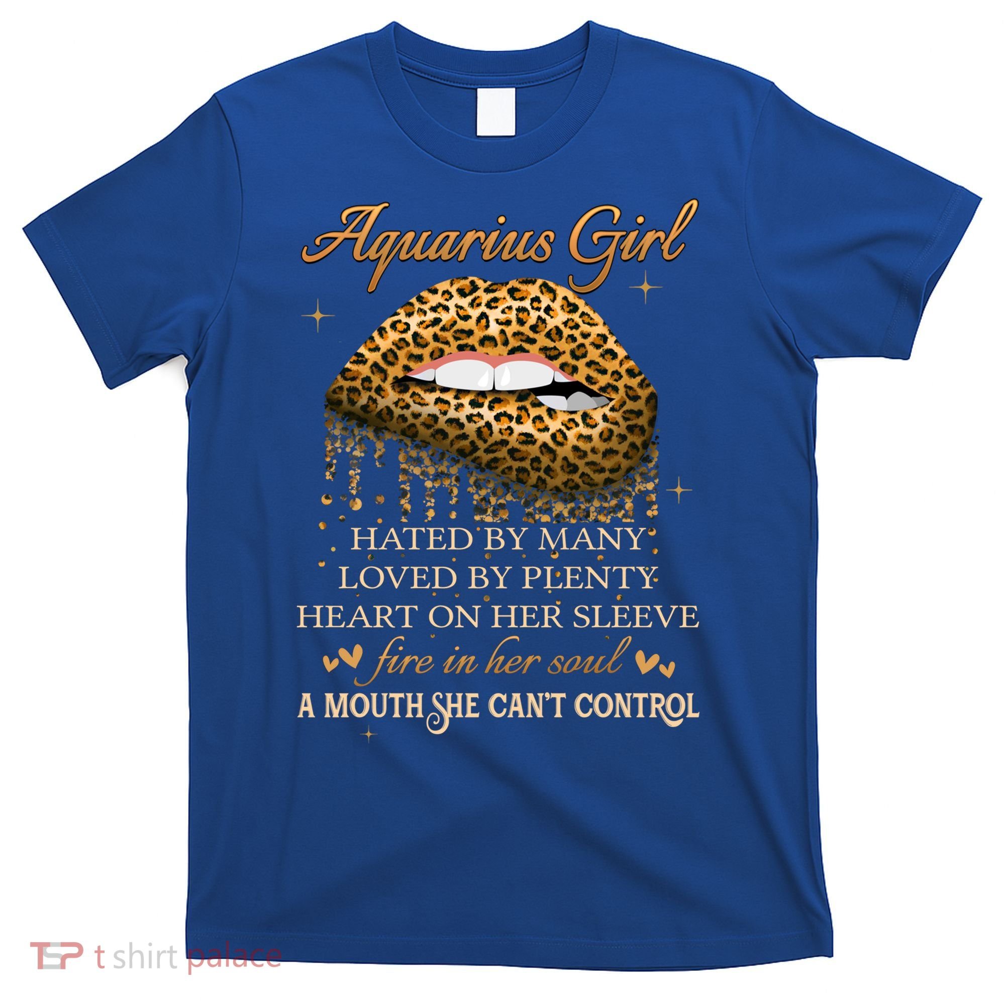 Aquarius Birthday Funny Gift Funny Leopard Sexy Lip Gift T-Shirt