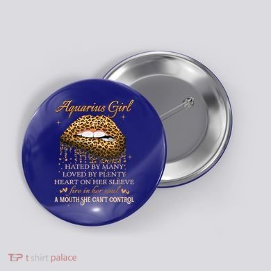 Aquarius Birthday Funny Gift Funny Leopard Sexy Lip Gift Button