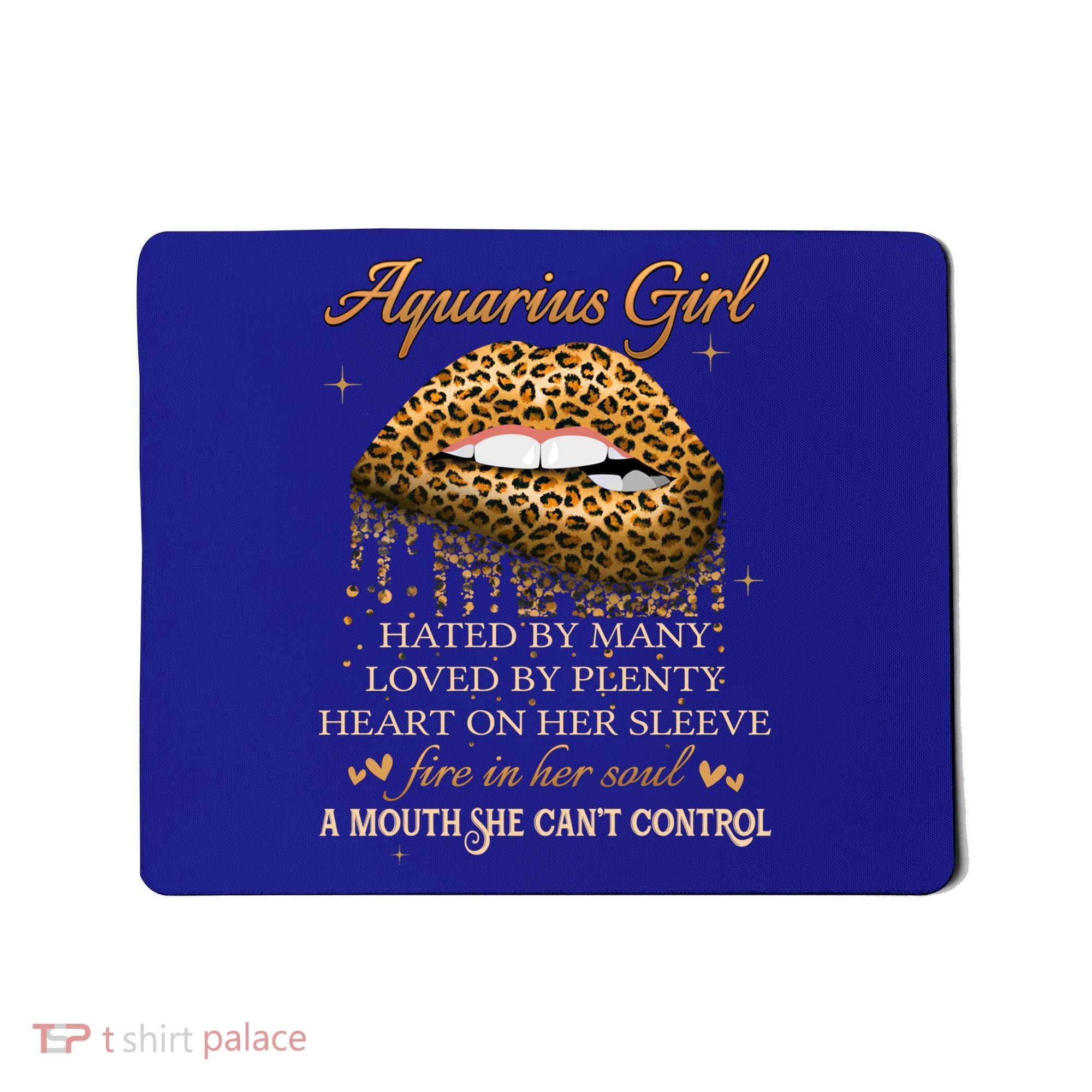 Aquarius Birthday Funny Gift Funny Leopard Sexy Lip Gift Mousepad