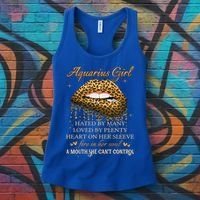 Aquarius Birthday Funny Gift Funny Leopard Sexy Lip Gift Women's Tank Top thumb 3