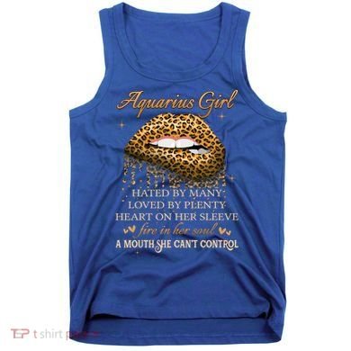 Aquarius Birthday Funny Gift Funny Leopard Sexy Lip Gift Tank Top