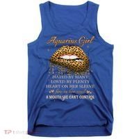 Aquarius Birthday Funny Gift Funny Leopard Sexy Lip Gift Tank Top thumb 0