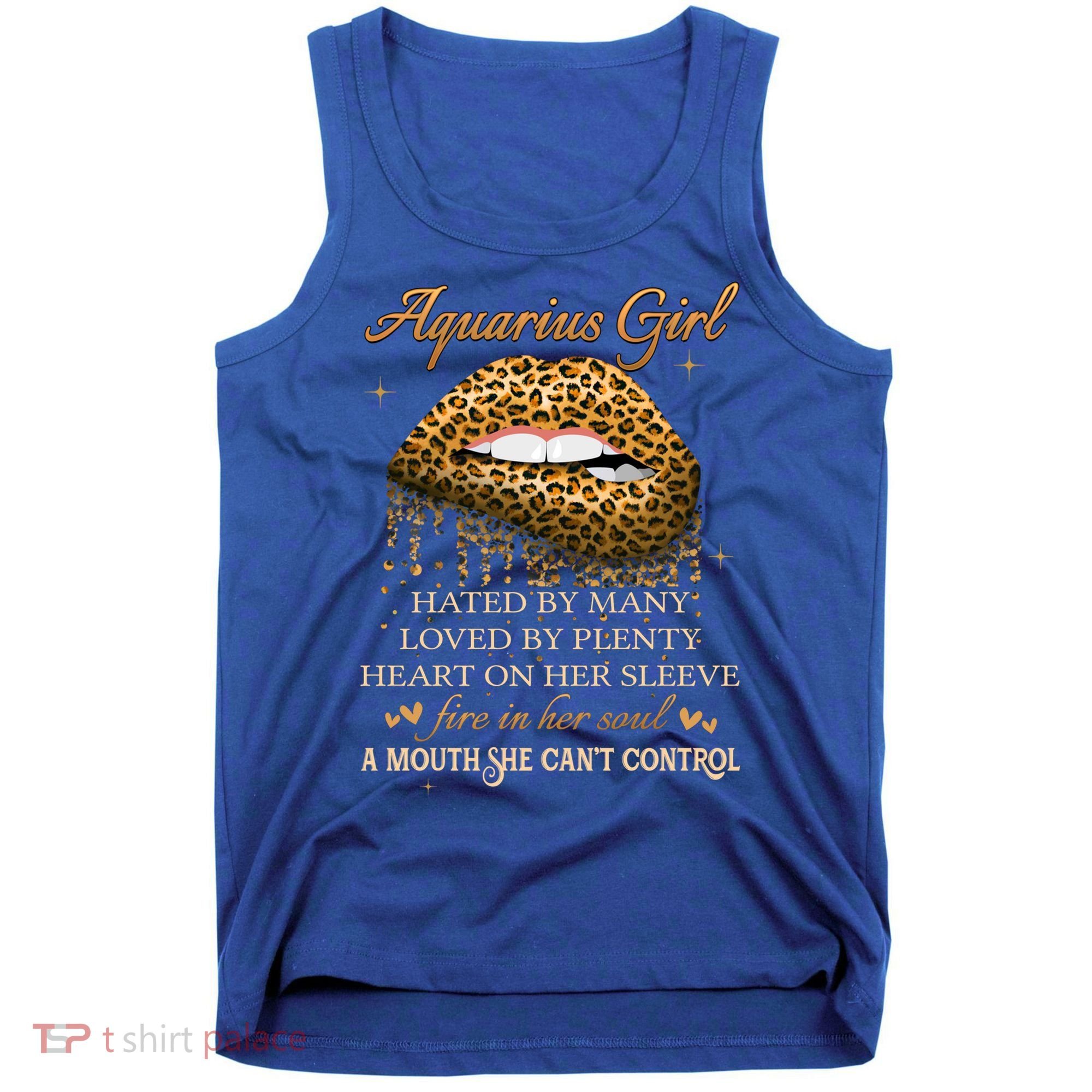 Aquarius Birthday Funny Gift Funny Leopard Sexy Lip Gift Tank Top